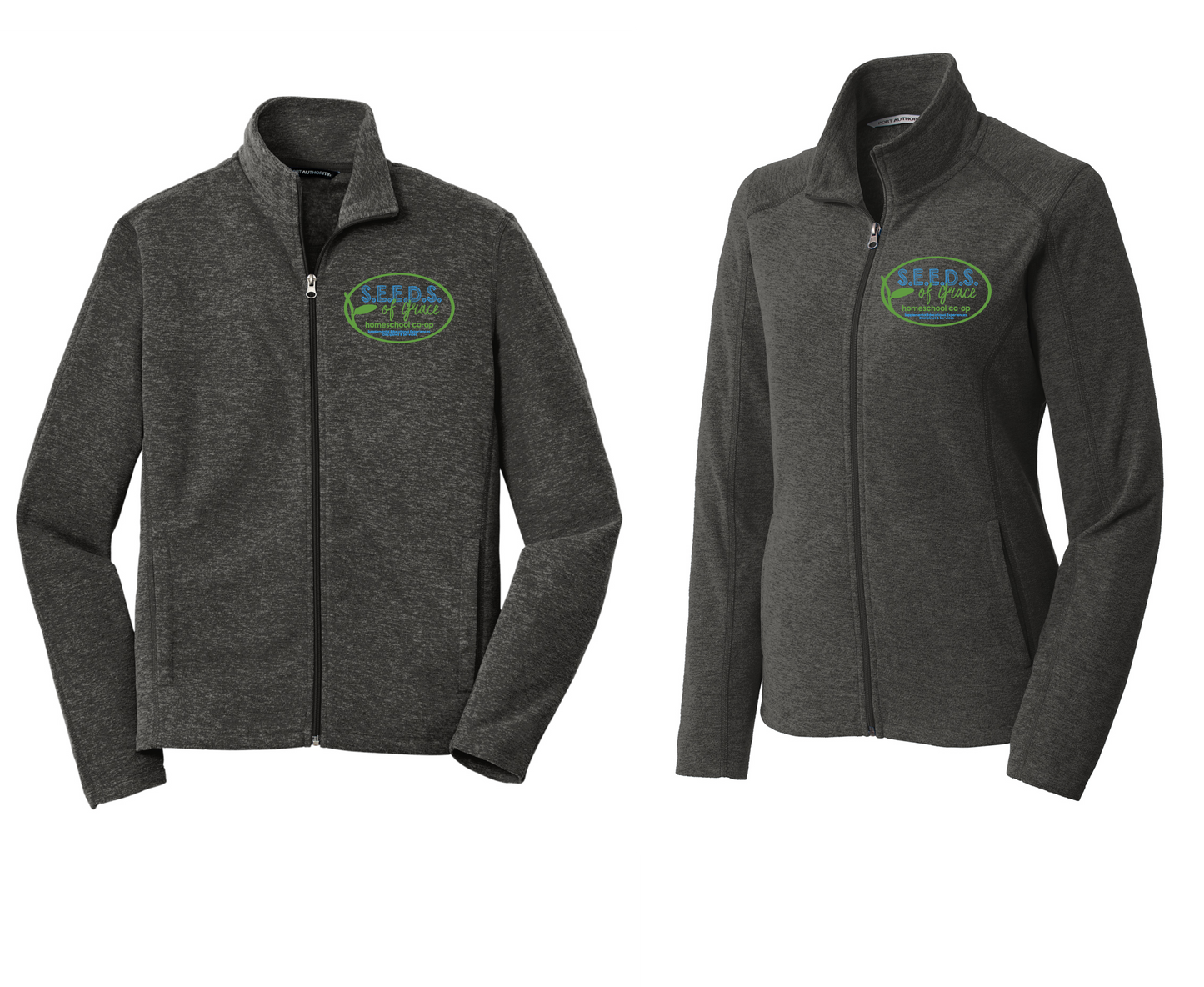 Port Authority® Heather Microfleece Full-Zip Jacket
