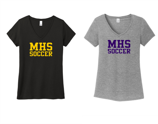 MHS Soccer - Ladies V-Neck T-shirt